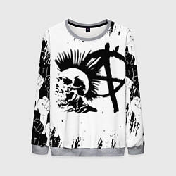 Свитшот мужской Анархия гражданская оборона, цвет: 3D-меланж