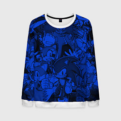 Мужской свитшот SONIC BLUE PATTERN СИНИЙ ЁЖ