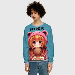 Свитшот мужской Обнимашки анимэ, цвет: 3D-меланж — фото 2