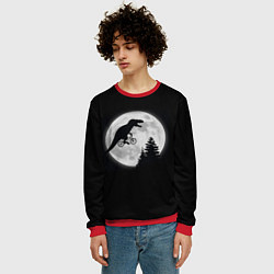 Свитшот мужской T-REX НА ЛУНЕ, цвет: 3D-красный — фото 2