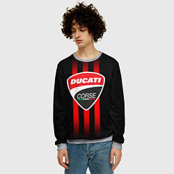 Свитшот мужской DUCATI CARBON LOGO ITALY CONCERN, цвет: 3D-меланж — фото 2