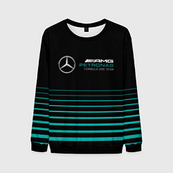 Свитшот мужской Merсedes PETRONAS F1, цвет: 3D-черный