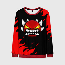 Свитшот мужской Geometry Dash: Demon Red Fire, цвет: 3D-красный