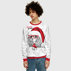 Свитшот мужской Happy Christmas: кокер спаниель, цвет: 3D-красный — фото 2