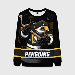 Свитшот мужской Питтсбург Пингвинз, Pittsburgh Penguins, цвет: 3D-черный