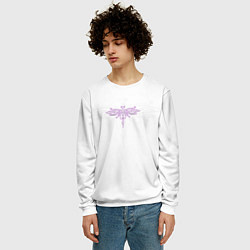 Свитшот мужской Стрекоза Violet Neon Theme, цвет: 3D-белый — фото 2