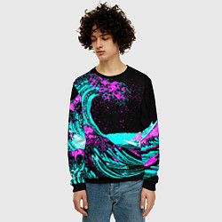 Свитшот мужской НЕОНОВАЯ ЯПОНИЯ, ВОЛНА, ФУДЗИЯМА NEON JAPAN, цвет: 3D-черный — фото 2