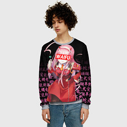 Свитшот мужской 02, ZERO TWO, DARLING IN THE FRANXX, цвет: 3D-меланж — фото 2