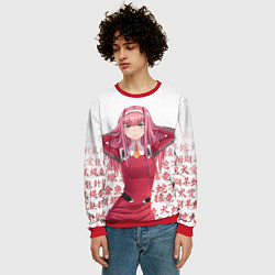 Свитшот мужской 02 ZERO TWO DARLING IN THE FRANXX ИЕРОГЛИФЫ, цвет: 3D-красный — фото 2