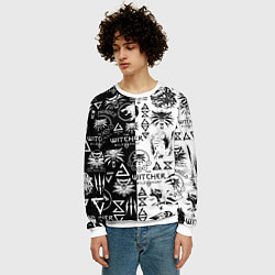 Свитшот мужской THE WITCHER LOGOOMBING ВЕДЬМАК ПАТТЕРН, цвет: 3D-белый — фото 2