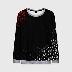 Свитшот мужской КРАСНО БЕЛЫЕ РУНЫ, цвет: 3D-меланж