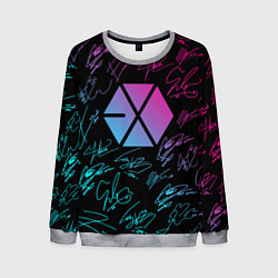 Свитшот мужской EXO BAND НЕОНОВЫЕ АВТОГРАФЫ, цвет: 3D-меланж