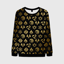 Свитшот мужской GOLDEN GENSHIN IMPACT PATTERN ЗОЛОТО ГЕНШИН ИМПАКТ, цвет: 3D-черный