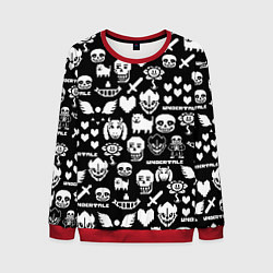 Свитшот мужской UNDERTALE PATTERN БЕЛЫЙ, цвет: 3D-красный