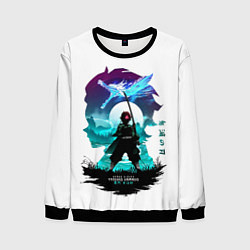 Свитшот мужской Танджиро Камадо Клинок рассекающий демонов, цвет: 3D-черный