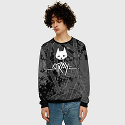 Свитшот мужской Stray кот бродяга, цвет: 3D-черный — фото 2