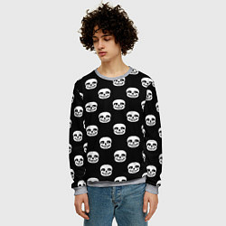 Свитшот мужской UNDERTALE SANS SKULL FACE PATTERN УЗОР, цвет: 3D-меланж — фото 2