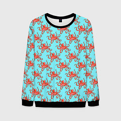 Свитшот мужской Осьминог паттерн, цвет: 3D-черный