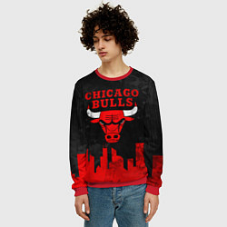 Свитшот мужской Chicago Bulls, Чикаго Буллз Город, цвет: 3D-красный — фото 2