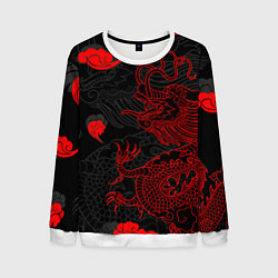 Свитшот мужской Дракон Китайский дракон, цвет: 3D-белый
