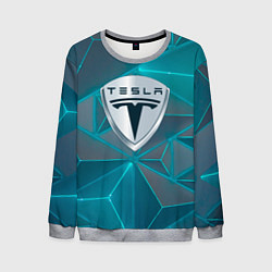 Свитшот мужской Tesla неоновые треугольники, цвет: 3D-меланж