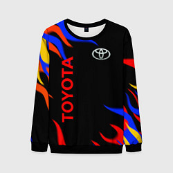 Свитшот мужской Toyota Разноцветный огонь, цвет: 3D-черный
