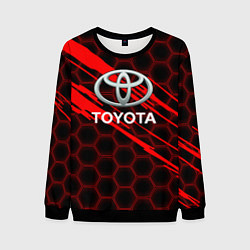 Свитшот мужской Toyota: Красные соты, цвет: 3D-черный