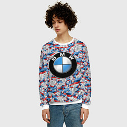 Свитшот мужской BMW M PATTERN LOGO, цвет: 3D-белый — фото 2