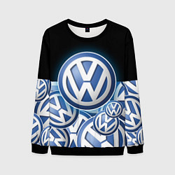 Свитшот мужской Volkswagen Большое лого паттерн, цвет: 3D-черный