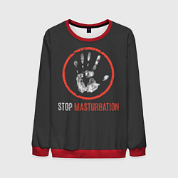 Свитшот мужской STOP MASTURBATION, цвет: 3D-красный