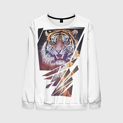 Свитшот мужской Тигр Арт, цвет: 3D-белый