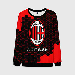 Свитшот мужской МИЛАН AC Milan Соты, цвет: 3D-черный