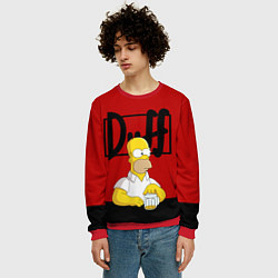 Свитшот мужской Гомер и пиво Симпсоны Simpsons, цвет: 3D-красный — фото 2
