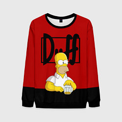 Свитшот мужской Гомер и пиво Симпсоны Simpsons, цвет: 3D-черный