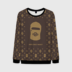 Свитшот мужской Узор Monogramm Dope Ski Mask Dope Street Market, цвет: 3D-черный