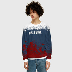 Свитшот мужской Россия - краски, цвет: 3D-белый — фото 2