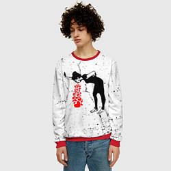 Свитшот мужской Banksy - Бэнкси больная любовь, цвет: 3D-красный — фото 2