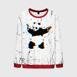 Свитшот мужской Banksy Panda with guns Бэнкси, цвет: 3D-красный
