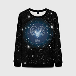 Свитшот мужской Овен Aries по гороскопу 3D, цвет: 3D-черный