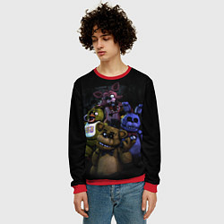 Свитшот мужской Five Nights at Freddys - FNAF персонажи игры, цвет: 3D-красный — фото 2