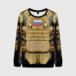Свитшот мужской Бронежилет- армия России, цвет: 3D-черный