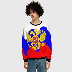 Свитшот мужской Герб россии герб, цвет: 3D-черный — фото 2
