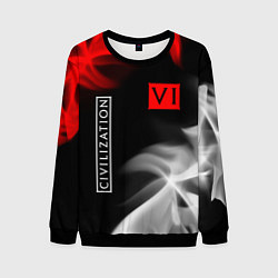 Свитшот мужской ЦИВИЛИЗАЦИЯ 6 Огонь, цвет: 3D-черный