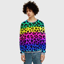 Свитшот мужской Leopard Pattern Neon, цвет: 3D-меланж — фото 2