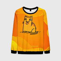 Мужской свитшот Рисованный желтый кот