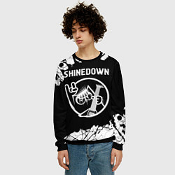 Свитшот мужской Shinedown КОТ Краска, цвет: 3D-черный — фото 2