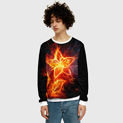Свитшот мужской Flower Neon Fashion 2035 Flame, цвет: 3D-белый — фото 2