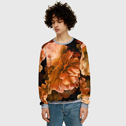 Свитшот мужской Цветы Пионы, цвет: 3D-меланж — фото 2