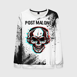 Свитшот мужской Post Malone - ЧЕРЕП - Арт, цвет: 3D-белый