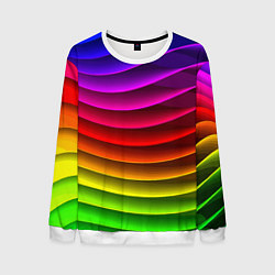 Свитшот мужской Color line neon pattern Abstraction Summer 2023, цвет: 3D-белый